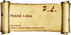 Pethő Léna névjegykártya